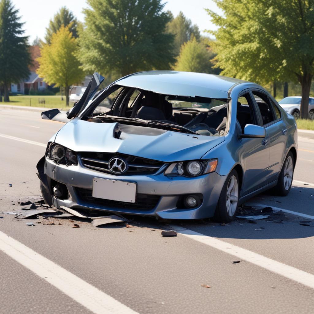Two cars head on collision